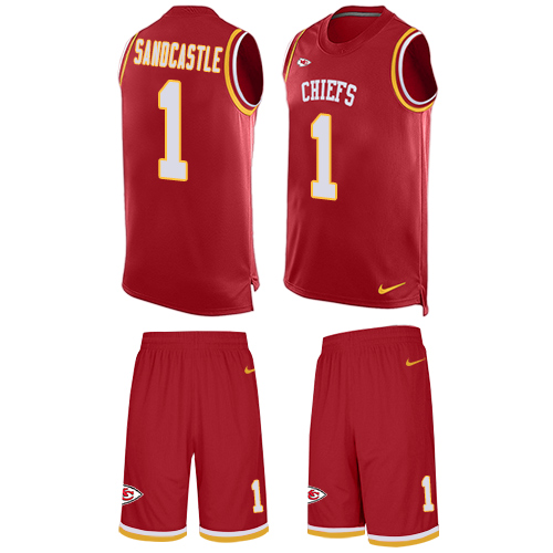Men's Limited Leon Sandcastle Nike Jersey Red - #1 Tank Top Suit NFL Kansas City Chiefs
